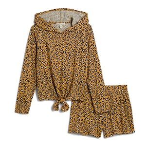 🔥NORDSTROM SUPER SOFT TWO-PIECE LEOPARD HOODIE TIE FRONT TIE (originally $68)